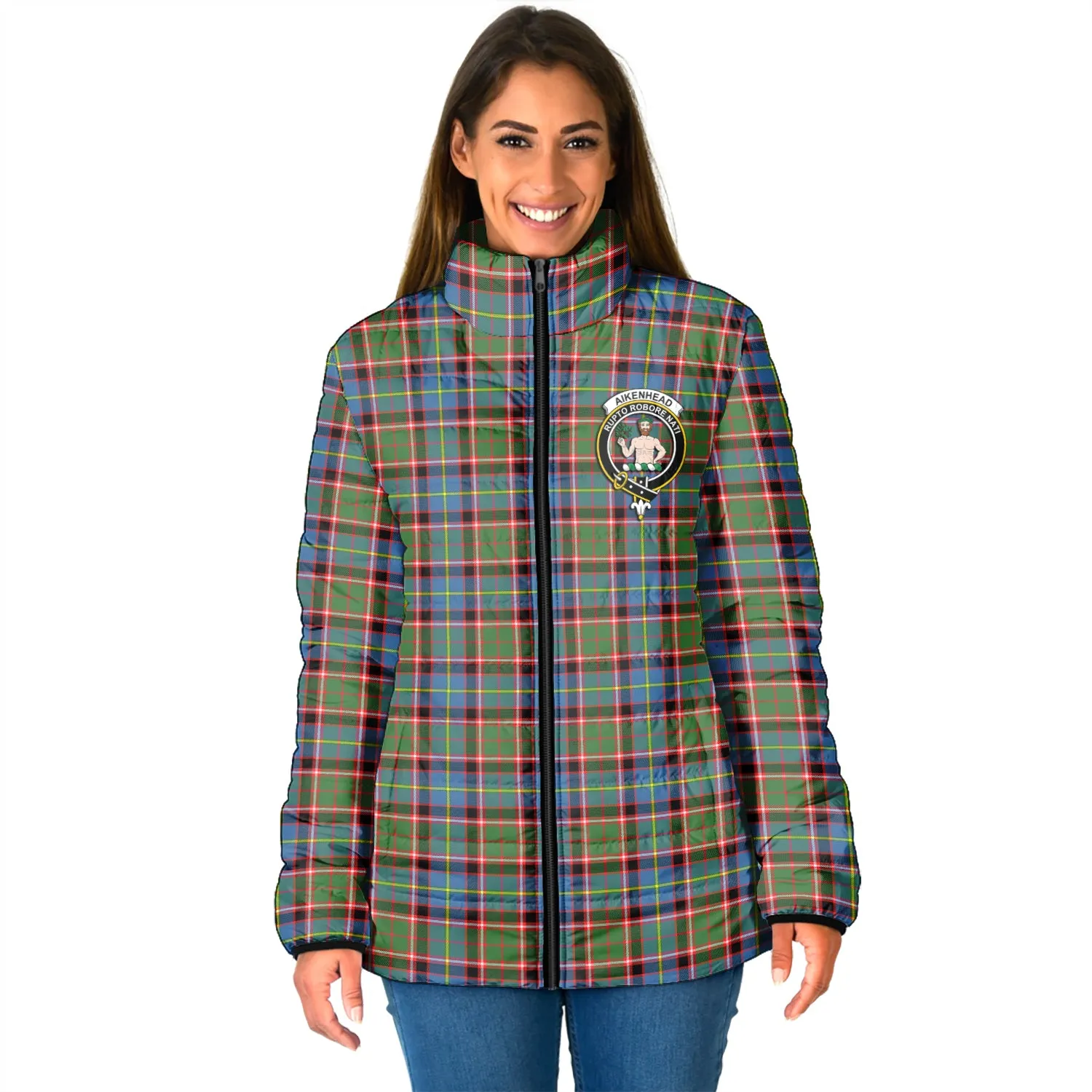 Aikenhead Tartan Padded Jacket with Family Crest