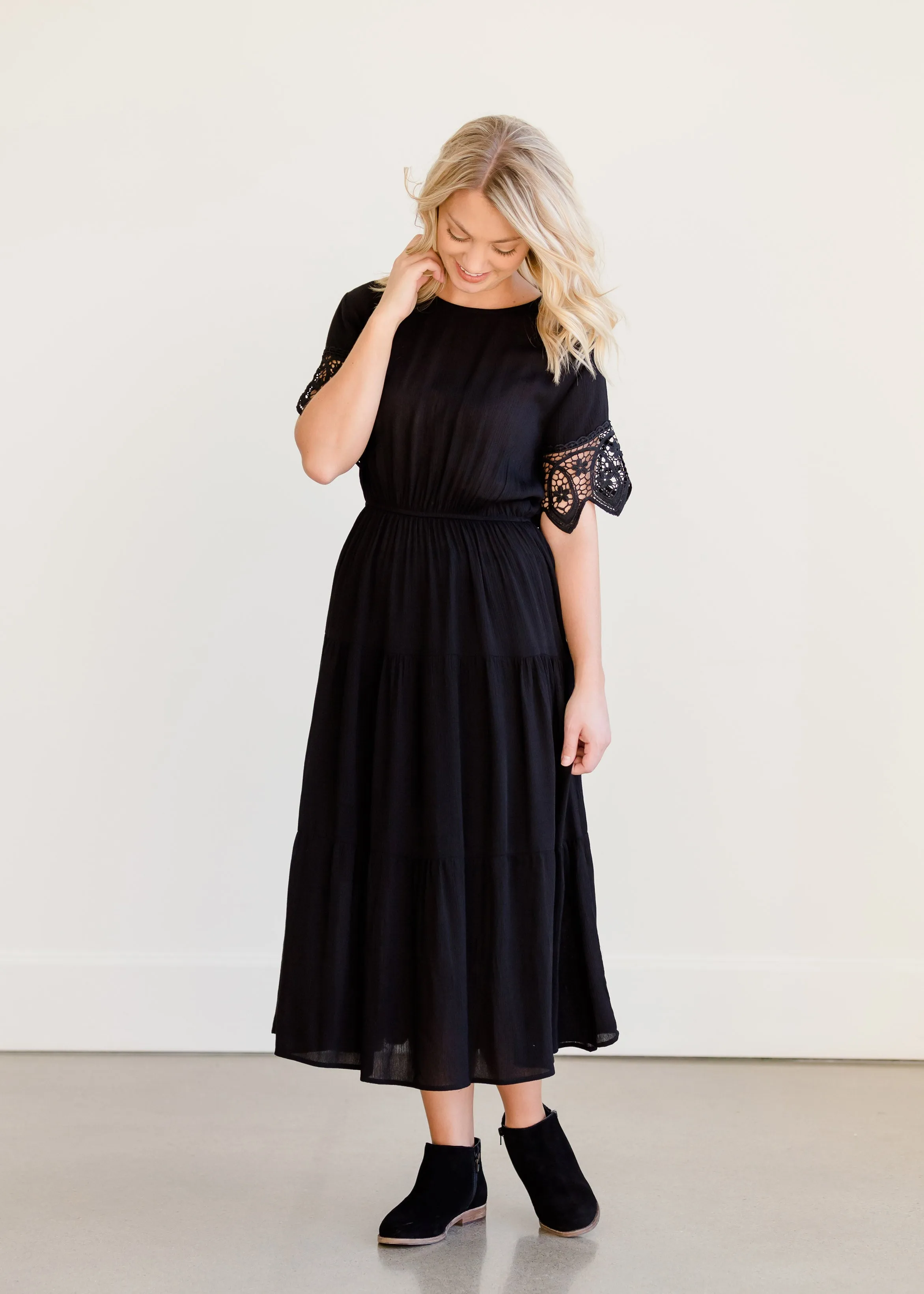 Black Lace Midi Dress - FINAL SALE
