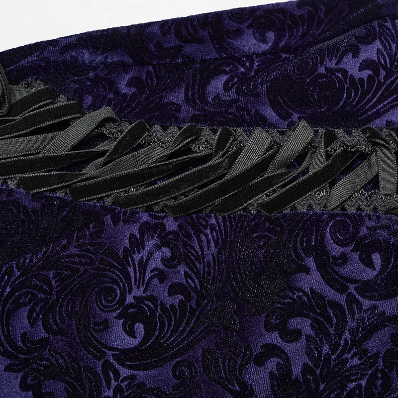 Goth Dark Texture Jacquard Flare Pants