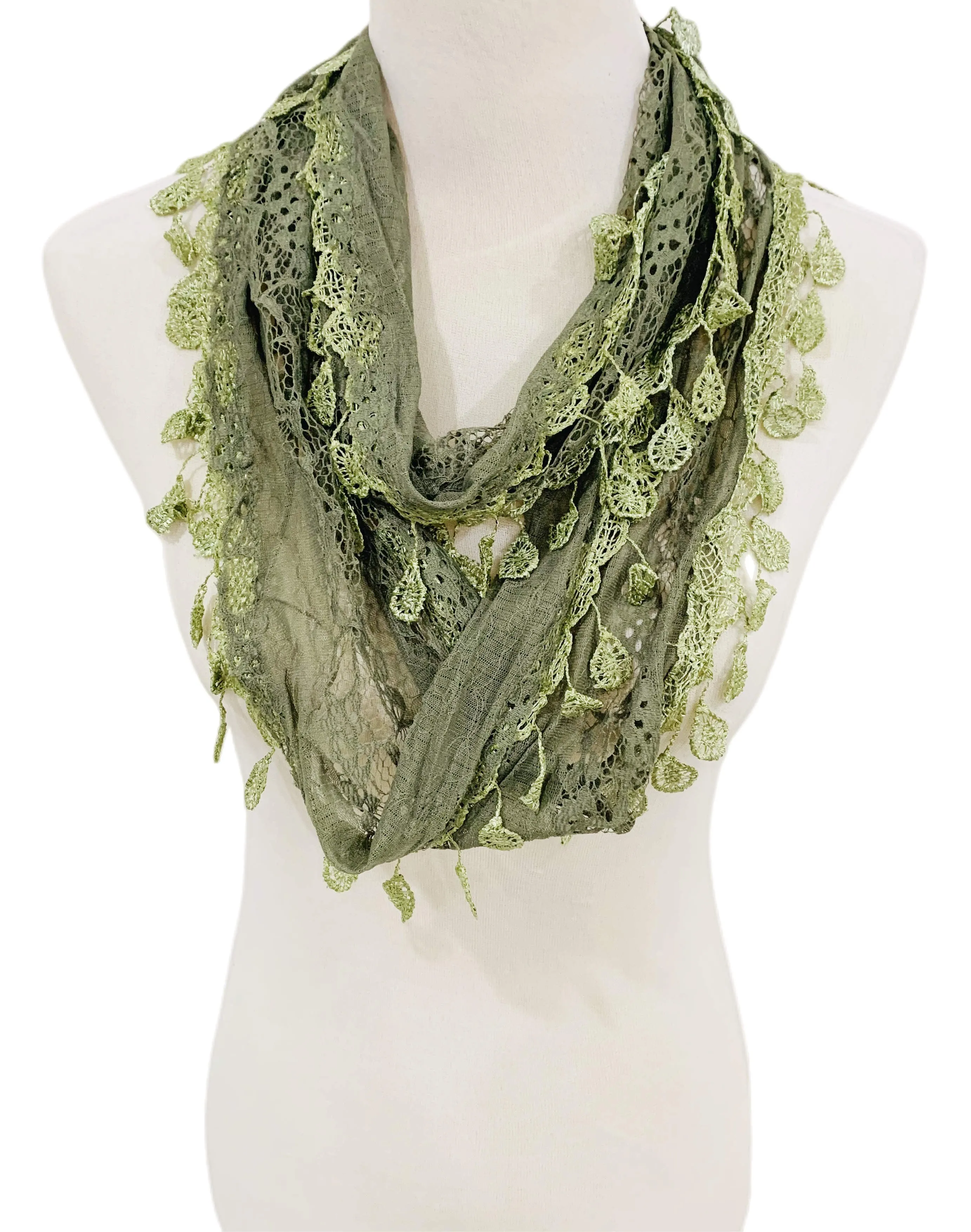 JC014906 8 Colors Gorgeous Elegant lace Infinity Scarf