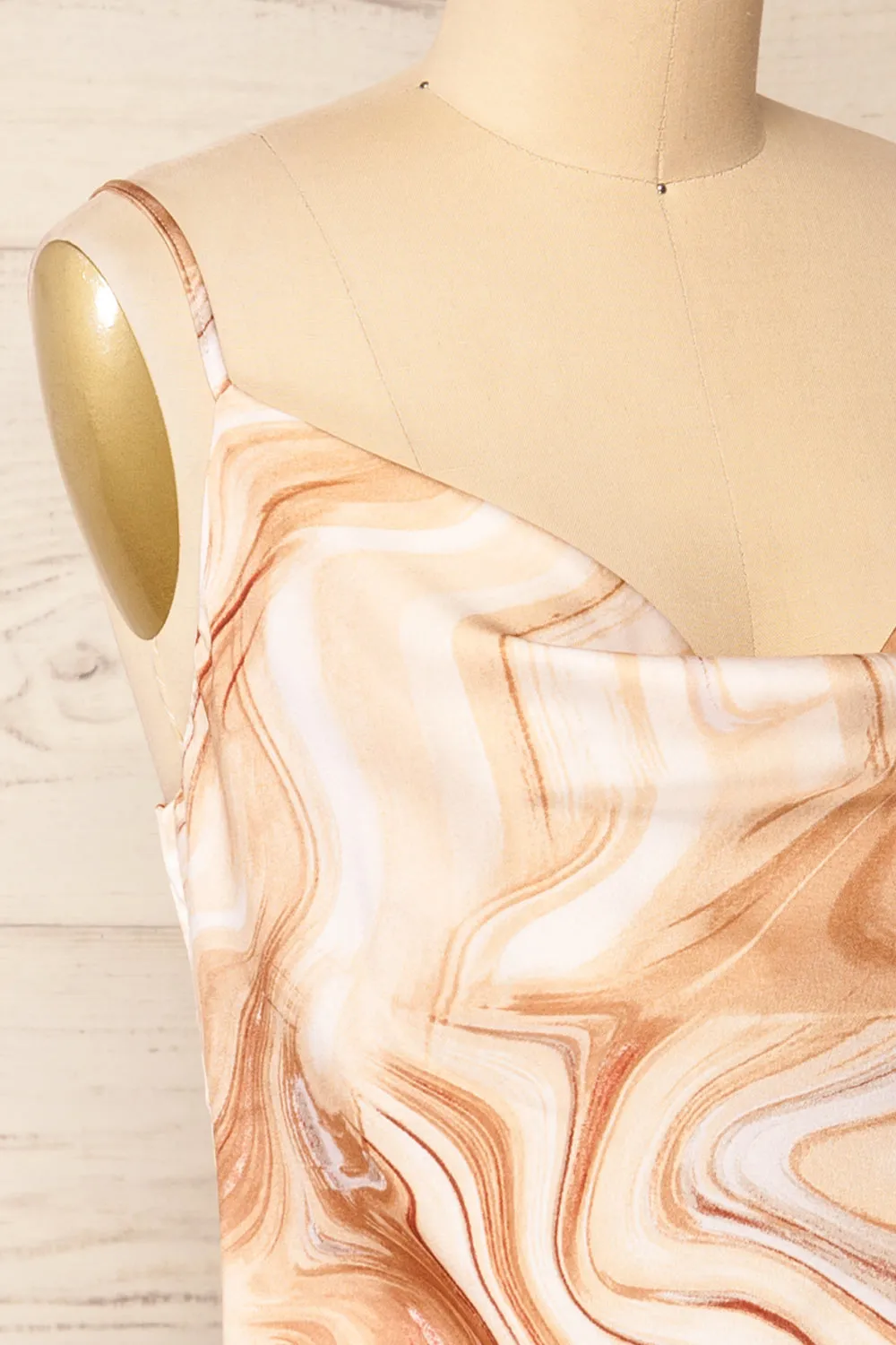 Jeenah | Marble Pattern Short Slip Dress