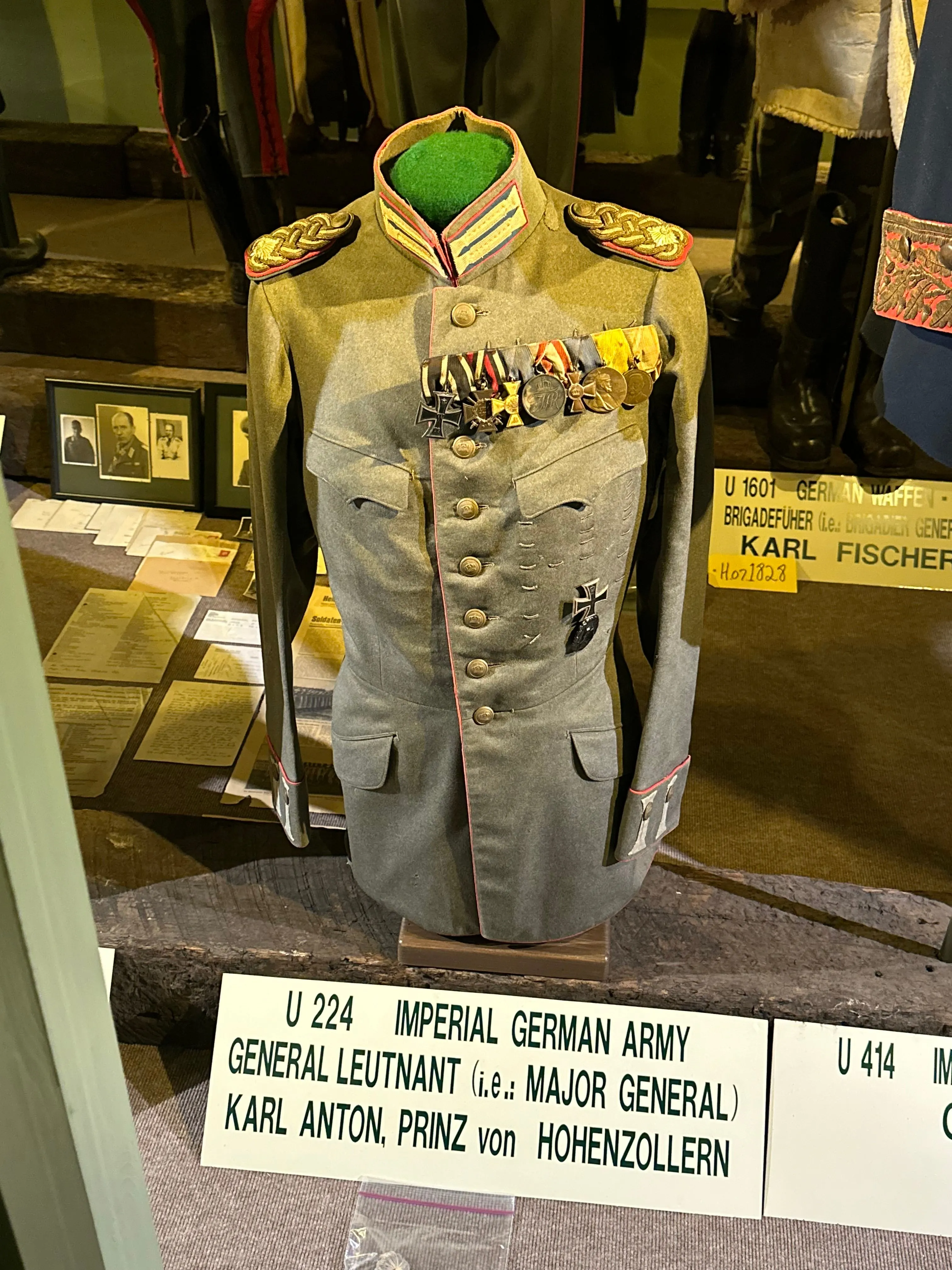 Original Imperial German WWI M-1915 Generalleutnant Waffenrock Feldgrau Tunic for Prince Karl Anton of Hohenzollern - 1st Dragoon Guards