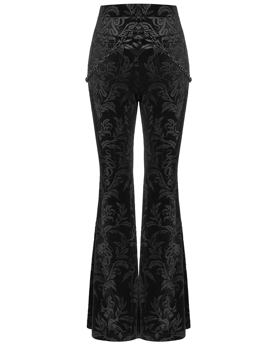 Punk Rave Daily Life Casual Baroque Gothic Velvet Flared Pants