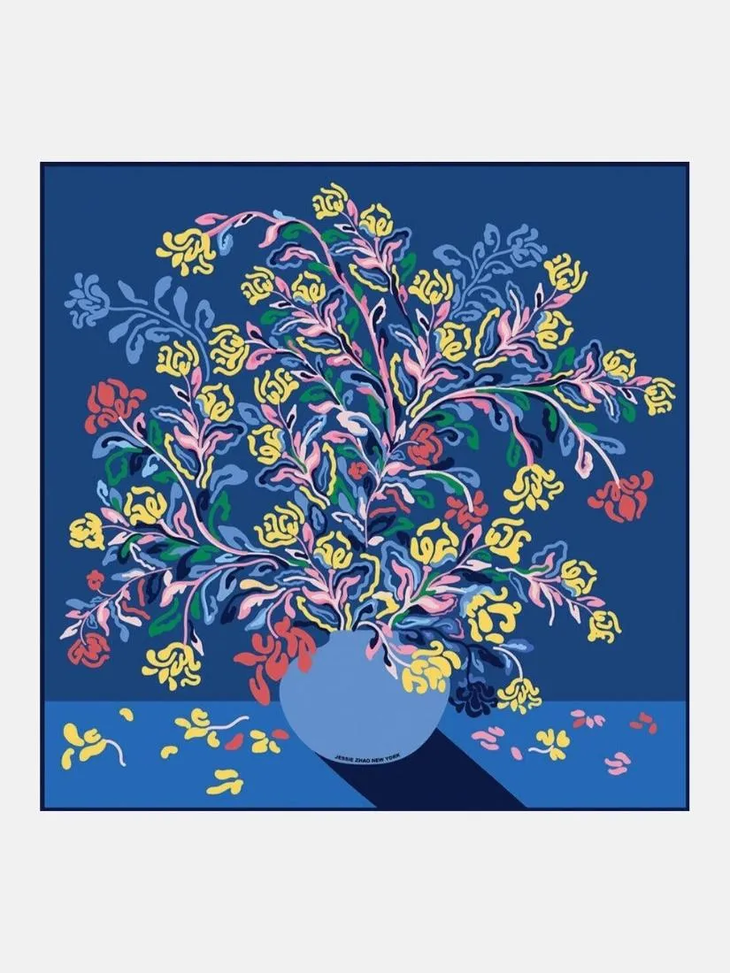 Silk Scarf of Night Flowers